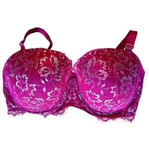 Victoria's Secret Dream Angels Demi Bra Shimmer Lace Pink Silver NWOT 38DDD